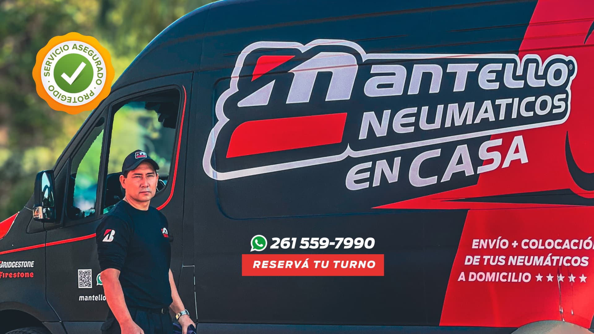 Sprinter Mantello con técnico profesional y branding completo - Servicio móvil de neumáticos